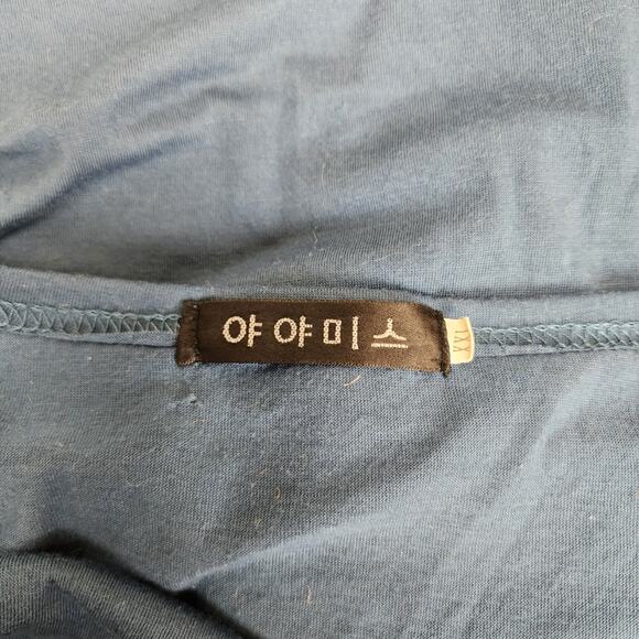 YaYamis Blue & White Striped Long Sleeve Cowl Neck T-Shirt Women's Size XXL - Picture 5 of 5